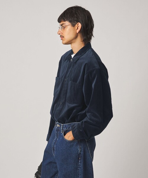 Steven Alan(スティーブンアラン)の「<Steven Alan> オーガニックコットン ベルベット オープンカラー オーバー シャツ(シャツ/ブラウス・メンズ・マスタード/ネイビー・S/L/M/XL)」の14枚目の写真