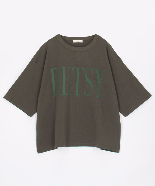 FREAK'S STORE(フリークスストア)の「BETSY ビッグ ロゴTシャツ(Tシャツ/カットソー・レディース・オフホワイト/グレー/チャコールグレー・フリ-)」の2枚目の写真