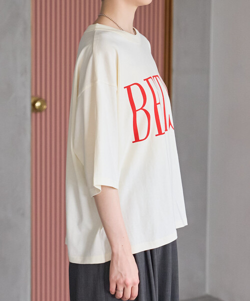FREAK'S STORE(フリークスストア)の「BETSY ビッグ ロゴTシャツ(Tシャツ/カットソー・レディース・オフホワイト/グレー/チャコールグレー・フリ-)」の12枚目の写真