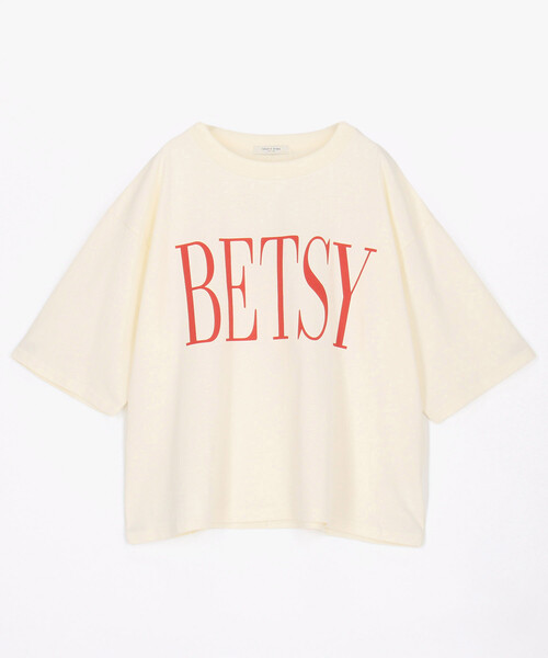 FREAK'S STORE(フリークスストア)の「BETSY ビッグ ロゴTシャツ(Tシャツ/カットソー・レディース・オフホワイト/グレー/チャコールグレー・フリ-)」の19枚目の写真