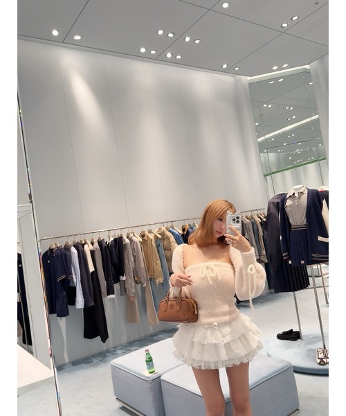MISTREASS（ミストレアス）の「Narrow Ribbon Fluffy Knit Ensemble（ニット/セーター・レディース・ピンク・FREE）」の11枚目の写真