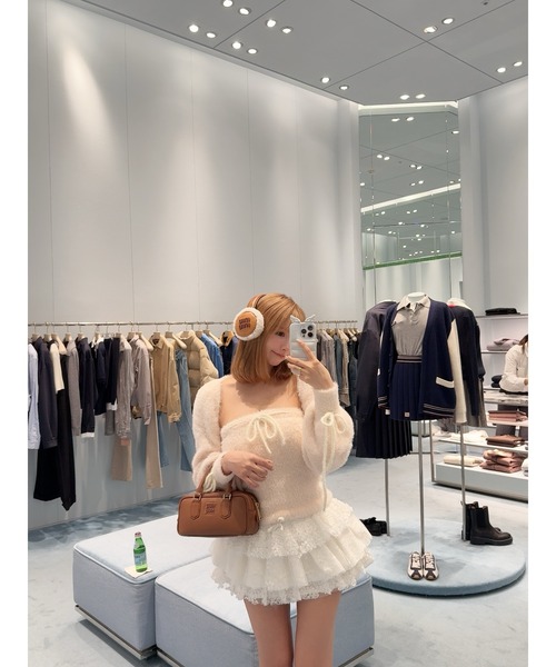 MISTREASS（ミストレアス）の「Narrow Ribbon Fluffy Knit Ensemble（ニット/セーター・レディース・ピンク・FREE）」の12枚目の写真