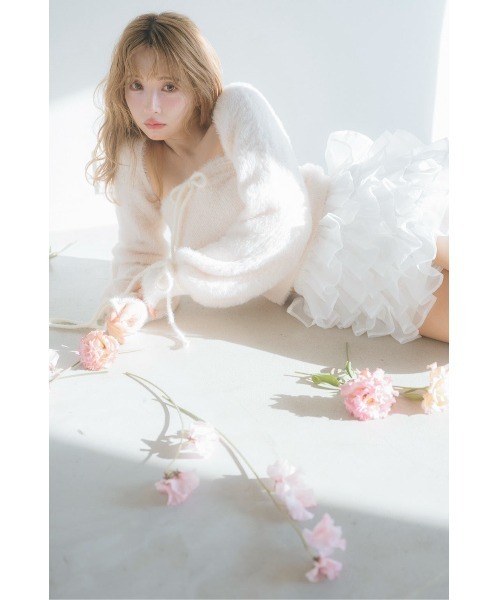 MISTREASS（ミストレアス）の「Narrow Ribbon Fluffy Knit Ensemble（ニット/セーター・レディース・ピンク・FREE）」の5枚目の写真