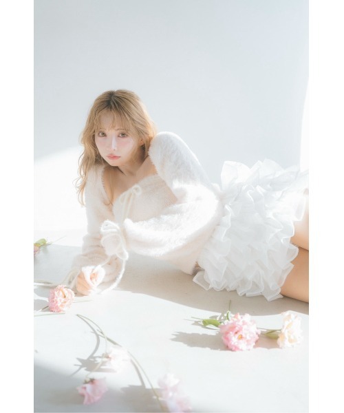 MISTREASS（ミストレアス）の「Narrow Ribbon Fluffy Knit Ensemble（ニット/セーター・レディース・ピンク・FREE）」の7枚目の写真