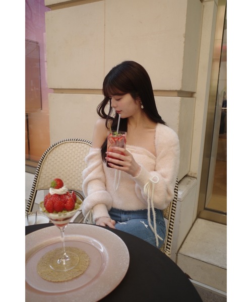 MISTREASS（ミストレアス）の「Narrow Ribbon Fluffy Knit Ensemble（ニット/セーター・レディース・ピンク・FREE）」の15枚目の写真
