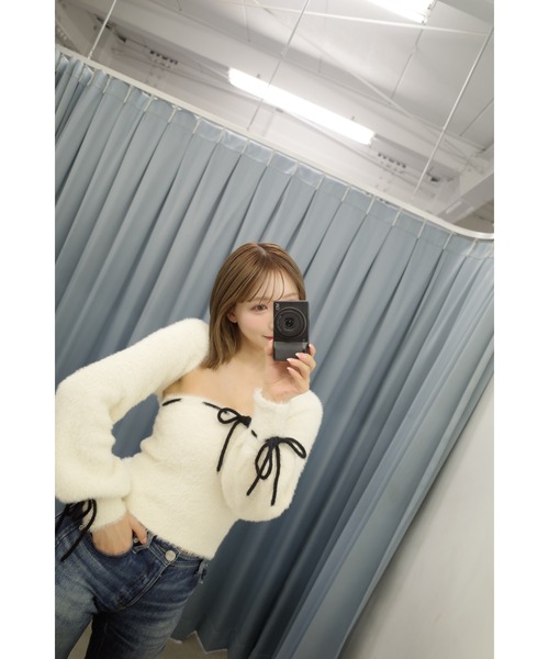 MISTREASS（ミストレアス）の「Narrow Ribbon Fluffy Knit Ensemble（ニット/セーター・レディース・ピンク・FREE）」の18枚目の写真