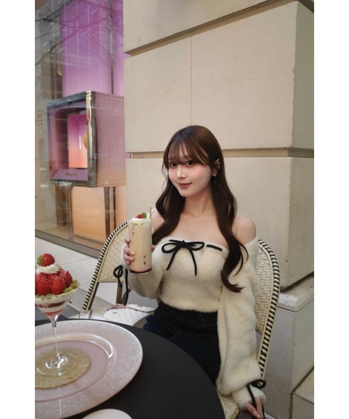 MISTREASS（ミストレアス）の「Narrow Ribbon Fluffy Knit Ensemble（ニット/セーター・レディース・ピンク・FREE）」の20枚目の写真
