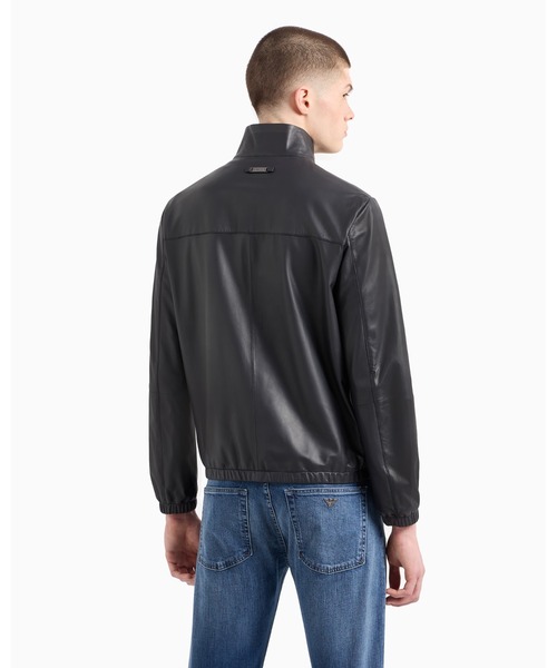 EMPORIO ARMANI（エンポリオアルマーニ）の「【エンポリオ アルマーニ】ブルゾン フルジップ仕様 セミアニリン ナッパレザー製（ブルゾン・メンズ・ブラック/ネイビー・46/48/50/52/54/56/44）」の5枚目の写真
