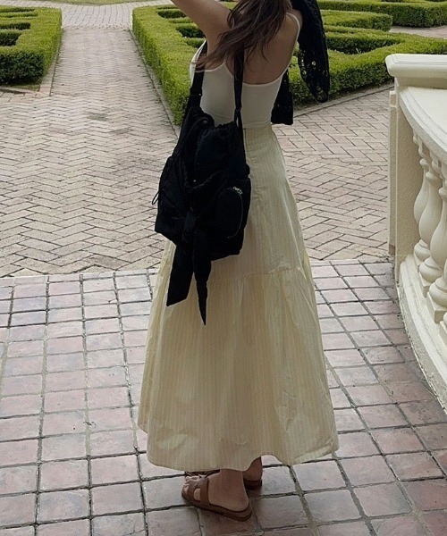 FAVORITO(ファヴォリート)の「ポケット付きスカート(スカート・レディース・イエロー/ブルー・F)」の3枚目の写真