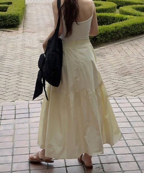 FAVORITO(ファヴォリート)の「ポケット付きスカート(スカート・レディース・イエロー/ブルー・F)」の7枚目の写真