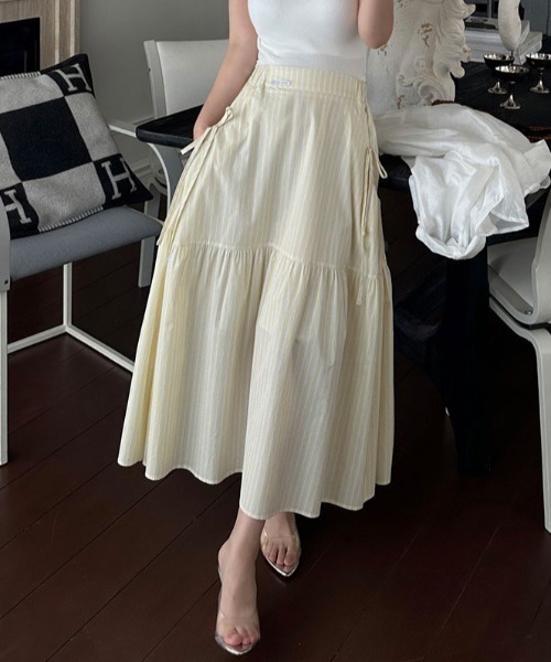 FAVORITO(ファヴォリート)の「ポケット付きスカート(スカート・レディース・イエロー/ブルー・F)」の6枚目の写真