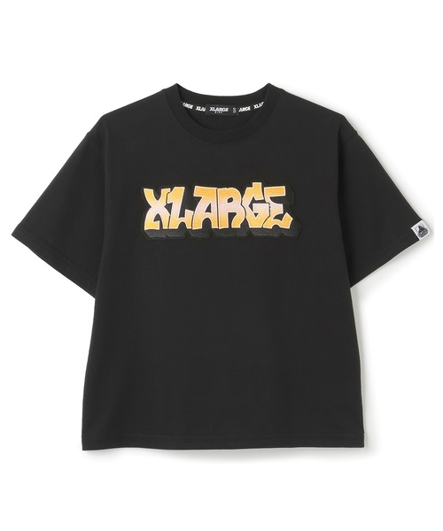 XLARGE KIDS(エクストララージキッズ)の「グラデーションロゴ刺しゅう半袖Tシャツ(Tシャツ/カットソー・キッズ・トップグレー/ブラウン/ブラック・90cm/80cm/100cm)」の1枚目の写真