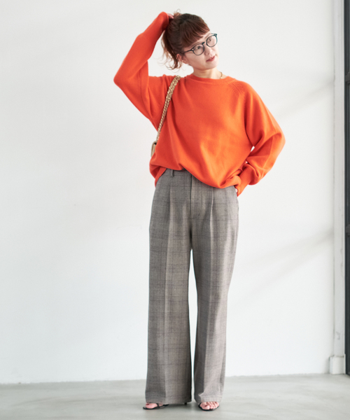 Spick & Span(スピックアンドスパン)の「《手洗い可 / 追加》グレンチェック起毛タックストレートパンツ(スラックス・レディース・その他1/その他4・38/36)」の5枚目の写真