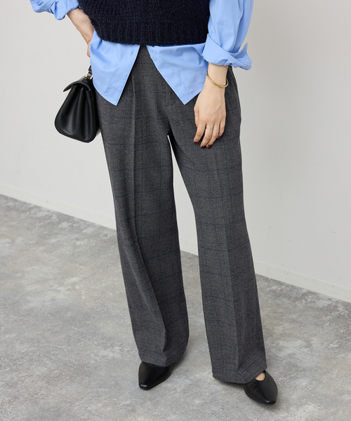 Spick & Span(スピックアンドスパン)の「《手洗い可 / 追加》グレンチェック起毛タックストレートパンツ(スラックス・レディース・その他1/その他4・38/36)」の6枚目の写真