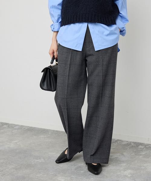 Spick & Span(スピックアンドスパン)の「《手洗い可 / 追加》グレンチェック起毛タックストレートパンツ(スラックス・レディース・その他1/その他4・38/36)」の8枚目の写真