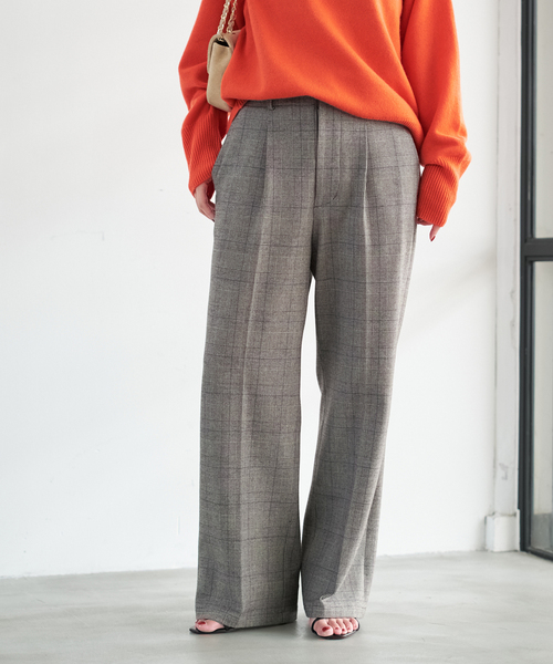 Spick & Span(スピックアンドスパン)の「《手洗い可 / 追加》グレンチェック起毛タックストレートパンツ(スラックス・レディース・その他1/その他4・38/36)」の14枚目の写真