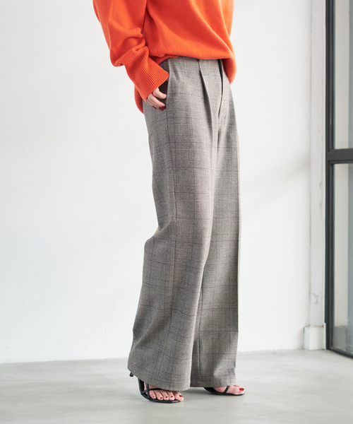 Spick & Span(スピックアンドスパン)の「《手洗い可 / 追加》グレンチェック起毛タックストレートパンツ(スラックス・レディース・その他1/その他4・38/36)」の17枚目の写真