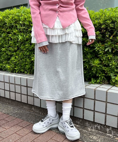 WC(ダブル シー)の「レーススウェットミドルスカート(スカート・レディース・グレー/ホワイト・FREE)」の2枚目の写真