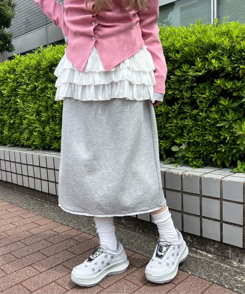 WC(ダブル シー)の「レーススウェットミドルスカート(スカート・レディース・グレー/ホワイト・FREE)」の9枚目の写真