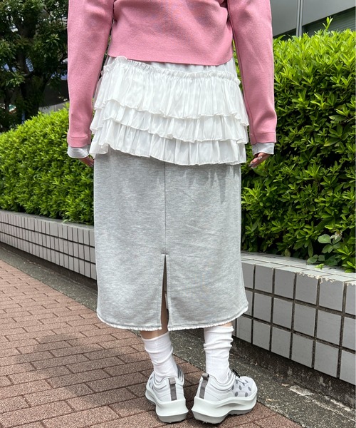WC(ダブル シー)の「レーススウェットミドルスカート(スカート・レディース・グレー/ホワイト・FREE)」の10枚目の写真