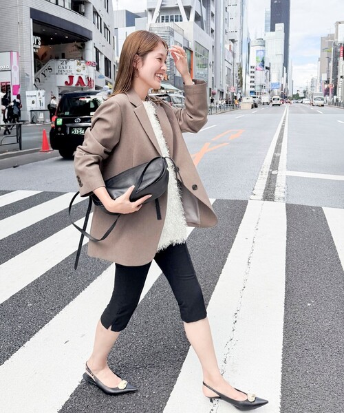 NOLLEY’S(ノーリーズ)の「【PR阿部☆別注】《抗ピリング/ストレッチ》ウォッシャブルダブルクロスオーバージャケット(テーラードジャケット・レディース・ベージュ/チャコールグレー・38)」の13枚目の写真