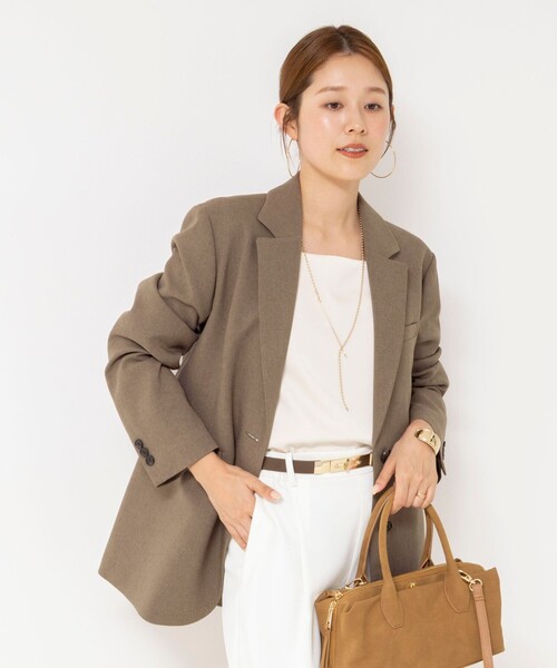 NOLLEY’S(ノーリーズ)の「【PR阿部☆別注】《抗ピリング/ストレッチ》ウォッシャブルダブルクロスオーバージャケット(テーラードジャケット・レディース・ベージュ/チャコールグレー・38)」の18枚目の写真
