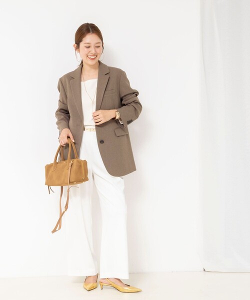 NOLLEY’S(ノーリーズ)の「【PR阿部☆別注】《抗ピリング/ストレッチ》ウォッシャブルダブルクロスオーバージャケット(テーラードジャケット・レディース・ベージュ/チャコールグレー・38)」の19枚目の写真