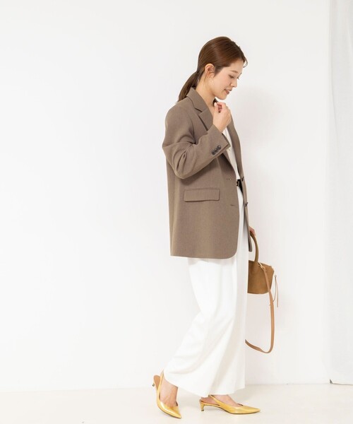 NOLLEY’S(ノーリーズ)の「【PR阿部☆別注】《抗ピリング/ストレッチ》ウォッシャブルダブルクロスオーバージャケット(テーラードジャケット・レディース・ベージュ/チャコールグレー・38)」の20枚目の写真