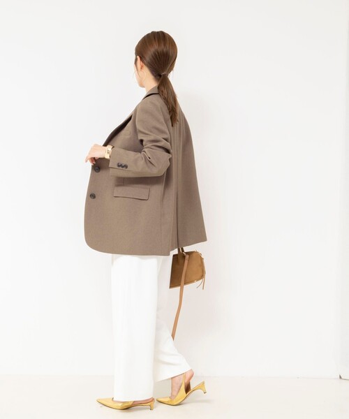 NOLLEY’S(ノーリーズ)の「【PR阿部☆別注】《抗ピリング/ストレッチ》ウォッシャブルダブルクロスオーバージャケット(テーラードジャケット・レディース・ベージュ/チャコールグレー・38)」の21枚目の写真
