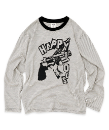 HAPPY PISTOLS ストライプ ロングスリーブ アイボリー