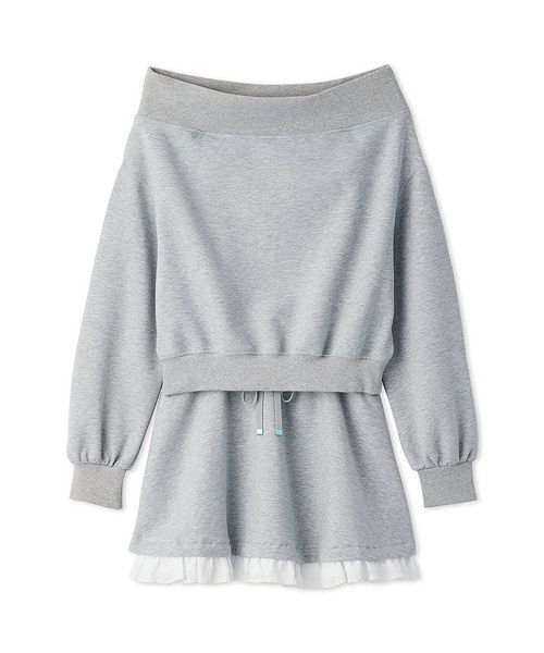 SNIDEL(スナイデル)の「オフショルスウェットミニセットアップ(ワンピース・レディース・グレー/ネイビー/アイボリー・F)」の16枚目の写真