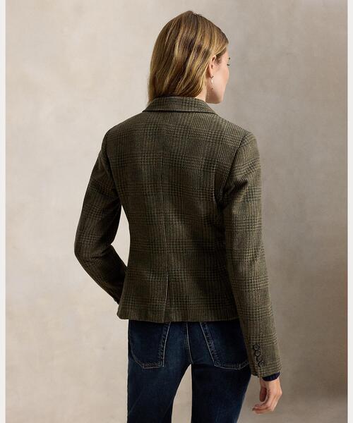POLO RALPH LAUREN(ポロ ラルフ ローレン)の「シングルブレステッド グレン チェック ブレザー(テーラードジャケット・レディース・グリーン・4/2/0)」の4枚目の写真