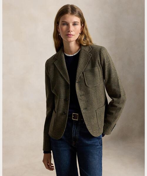 POLO RALPH LAUREN(ポロ ラルフ ローレン)の「シングルブレステッド グレン チェック ブレザー(テーラードジャケット・レディース・グリーン・4/2/0)」の6枚目の写真