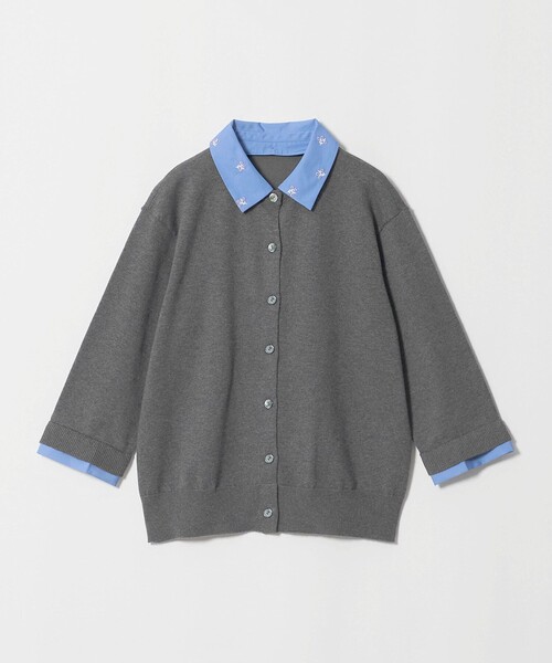 UNITED ARROWS(ユナイテッドアローズ)の「4WAY エンブロイダリー シャツ コンビ ニット ‐ウォッシャブル‐(カーディガン/ボレロ・レディース・ブラック/ダークグレー/ネイビー・FREE)」の11枚目の写真