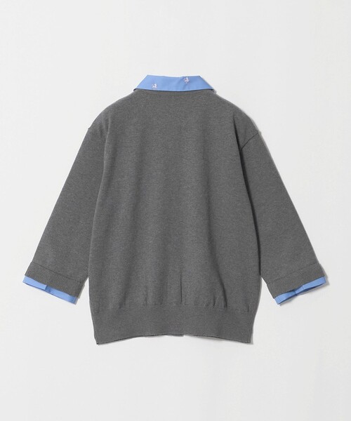 UNITED ARROWS(ユナイテッドアローズ)の「4WAY エンブロイダリー シャツ コンビ ニット ‐ウォッシャブル‐(カーディガン/ボレロ・レディース・ブラック/ダークグレー/ネイビー・FREE)」の12枚目の写真