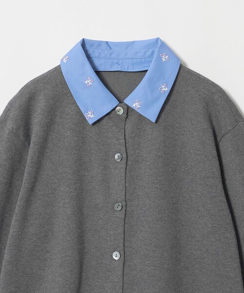 UNITED ARROWS(ユナイテッドアローズ)の「4WAY エンブロイダリー シャツ コンビ ニット ‐ウォッシャブル‐(カーディガン/ボレロ・レディース・ブラック/ダークグレー/ネイビー・FREE)」の13枚目の写真