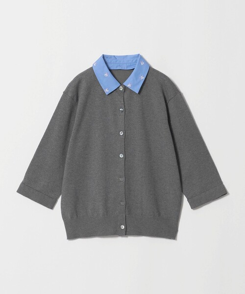 UNITED ARROWS(ユナイテッドアローズ)の「4WAY エンブロイダリー シャツ コンビ ニット ‐ウォッシャブル‐(カーディガン/ボレロ・レディース・ブラック/ダークグレー/ネイビー・FREE)」の19枚目の写真