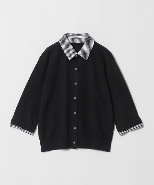 UNITED ARROWS(ユナイテッドアローズ)の「4WAY エンブロイダリー シャツ コンビ ニット ‐ウォッシャブル‐(カーディガン/ボレロ・レディース・ブラック/ダークグレー/ネイビー・FREE)」の22枚目の写真