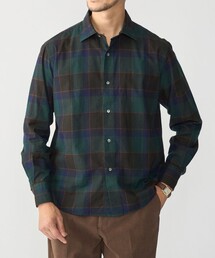 MADE IN JAPAN ワイドカラー チェック ネル シャツ