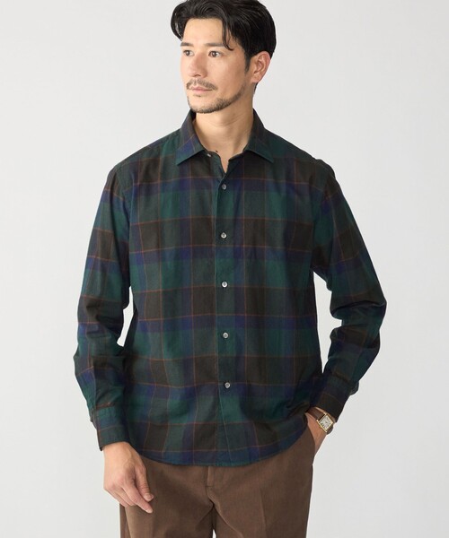 SHIPS(シップス)の「MADE IN JAPAN ワイドカラー チェック ネル シャツ(シャツ/ブラウス・メンズ・ブラウン/ネイビー/ワイン/ダークブルー・LARGE/MEDIUM/SMALL)」の8枚目の写真