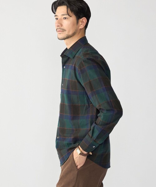 SHIPS(シップス)の「MADE IN JAPAN ワイドカラー チェック ネル シャツ(シャツ/ブラウス・メンズ・ブラウン/ネイビー/ワイン/ダークブルー・LARGE/MEDIUM/SMALL)」の9枚目の写真