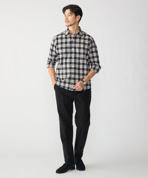 SHIPS(シップス)の「MADE IN JAPAN ワイドカラー チェック ネル シャツ(シャツ/ブラウス・メンズ・ブラウン/ネイビー/ワイン/ダークブルー・LARGE/MEDIUM/SMALL)」の15枚目の写真