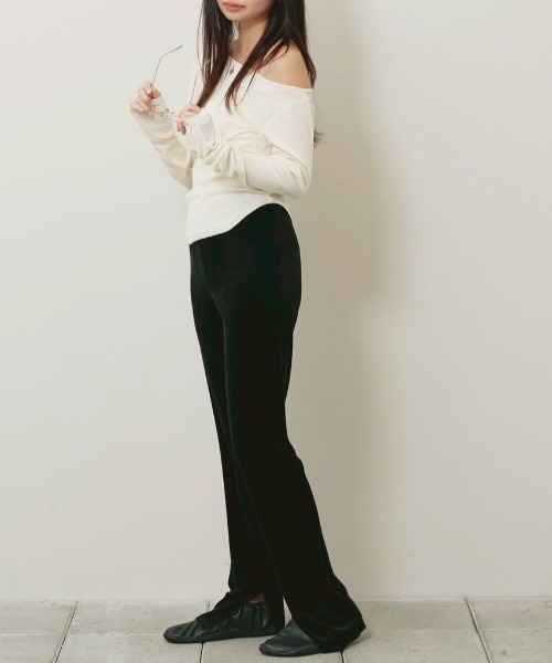 TODAYFUL（トゥデイフル）の「[TODAYFUL/トゥデイフル] ボートネック ソフトフライスカットソー（Tシャツ/カットソー・レディース・グレー/ダークグレー/アイボリー・F）」の9枚目の写真