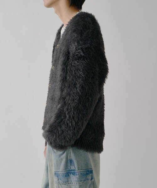 goocy(グーシー)の「フェザーヤーンMIXカーディガン(カーディガン/ボレロ・メンズ・グレー/ブラウン/ブラック・MEDIUM/LARGE)」の7枚目の写真