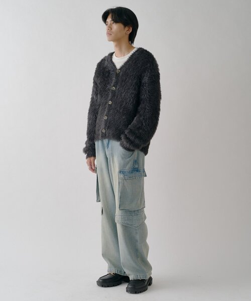 goocy(グーシー)の「フェザーヤーンMIXカーディガン(カーディガン/ボレロ・メンズ・グレー/ブラウン/ブラック・MEDIUM/LARGE)」の10枚目の写真