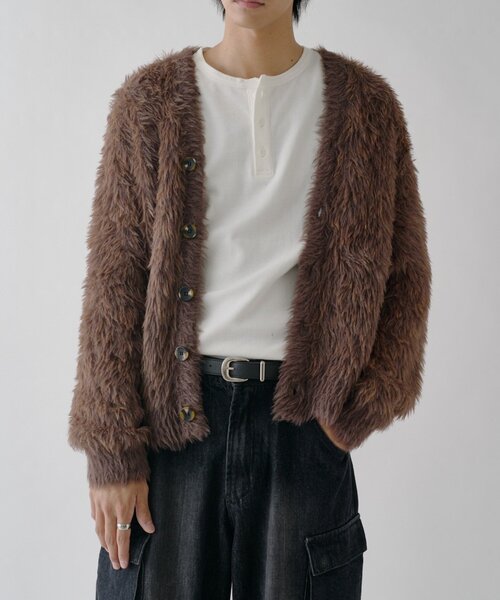goocy(グーシー)の「フェザーヤーンMIXカーディガン(カーディガン/ボレロ・メンズ・グレー/ブラウン/ブラック・MEDIUM/LARGE)」の22枚目の写真
