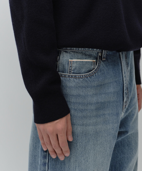 MUSINSA STANDARD（ムシンサスタンダード）の「セルビッジレギュラーフィットデニムパンツ[ライトインディゴ]（デニムパンツ・メンズ・その他・38/36/33/31/30/29/28/32/34）」の5枚目の写真