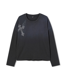 レディース) ヴィンテージウィングクロスクロップ長袖Tシャツ