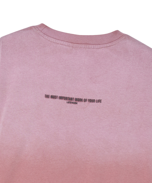 LIFE WORK(ライフワーク)の「レディース) ヴィンテージウィングクロスクロップ長袖Tシャツ(Tシャツ/カットソー・レディース・チャコールグレー/ライトピンク・FREE)」の5枚目の写真