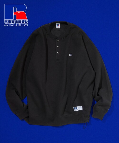 Russell Athletic(ラッセルアスレティック)の「RUSSELL ATHLETIC/ラッセルアスレチック 限定展開 RUSSELL ATHLETIC × FREAK'S STORE / 別注 RS ヘンリーネック スウェット(スウェット・メンズ・アッシュグレー/ブラック/ブラウン/ネイビー・LARGE/MEDIUM/SMALL)」の2枚目の写真
